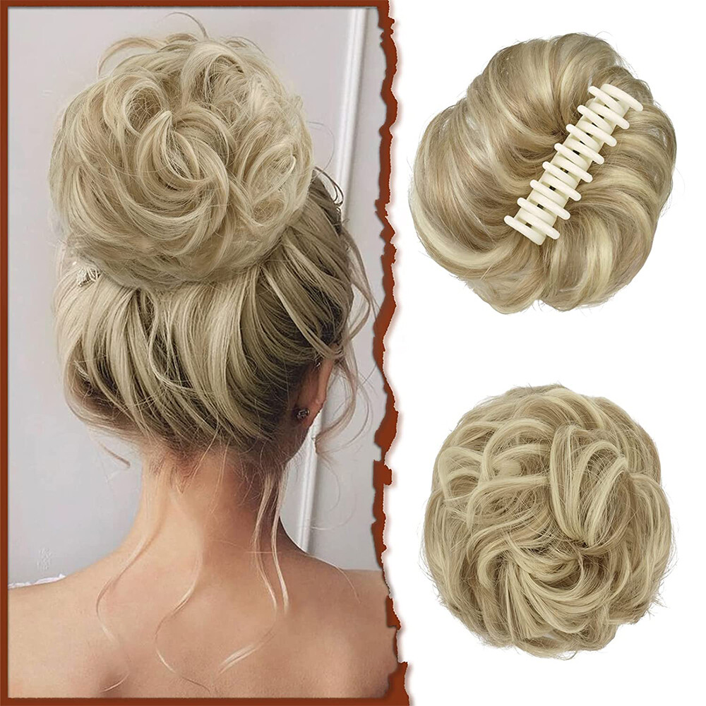 6in Fluffy Claw on Ponytail Clip in Pony Tail Hair Extensions Messy Bun Ponytail
