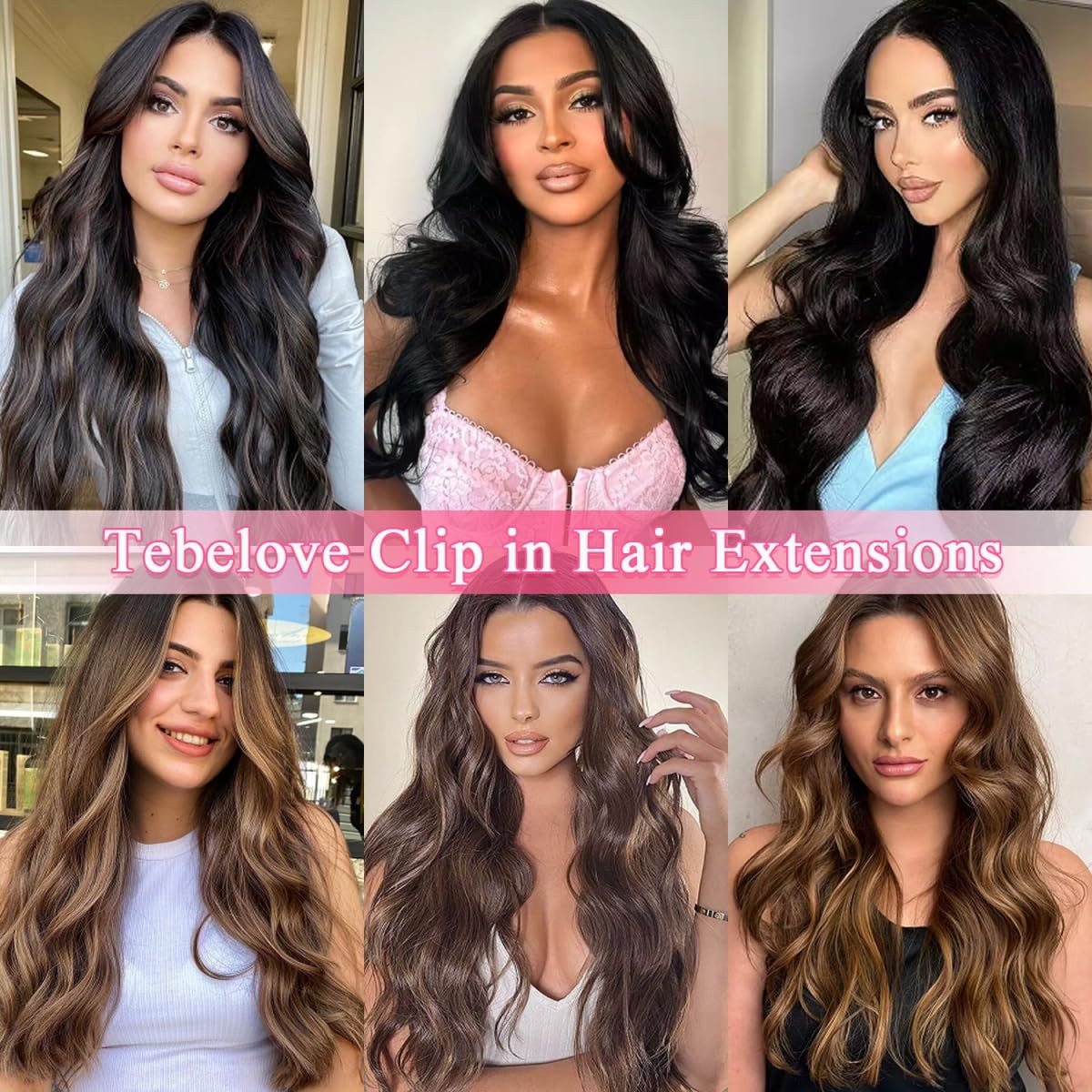 Clip in Hair Extensions Real Human Hair 3.6oz/100g Clip ins 100% Brazilian Re…
