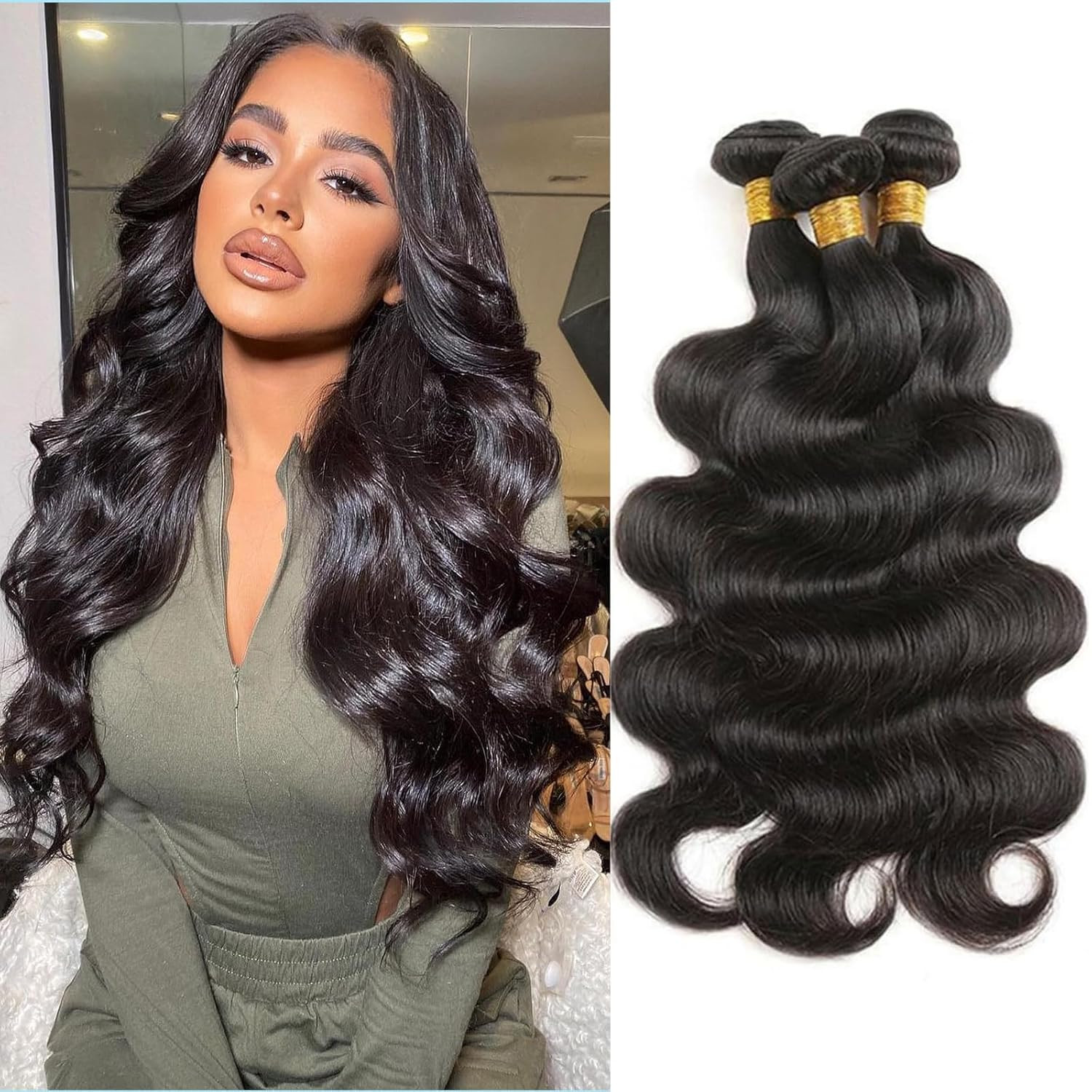 Body Wave Bundles Human Hair 12 14 16 Inch Human Hair 3 Bundles 100% Unprocessed