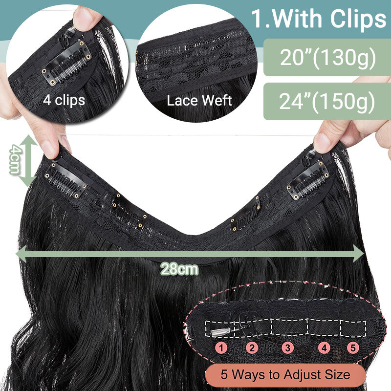 Highlight Hidden Secret Natural Invisible Wire Hair Extensions One Piece & Ring
