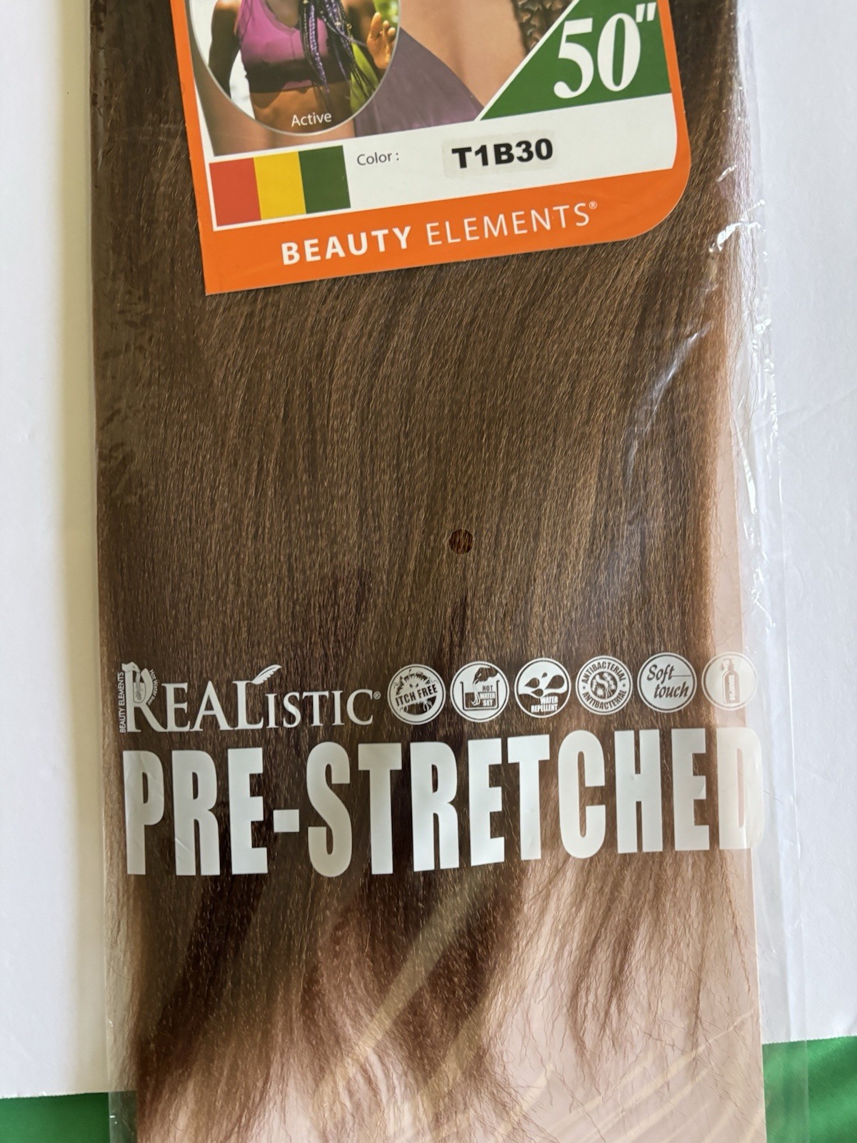 Realistic 50” 3X GHANA PRE STRETCHED Kanekalon 100% Color T1B30