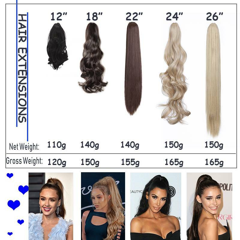 Real Thick Hair Claw-On Ponytail Hair Extension Piece Clip In Pony Tail as Human