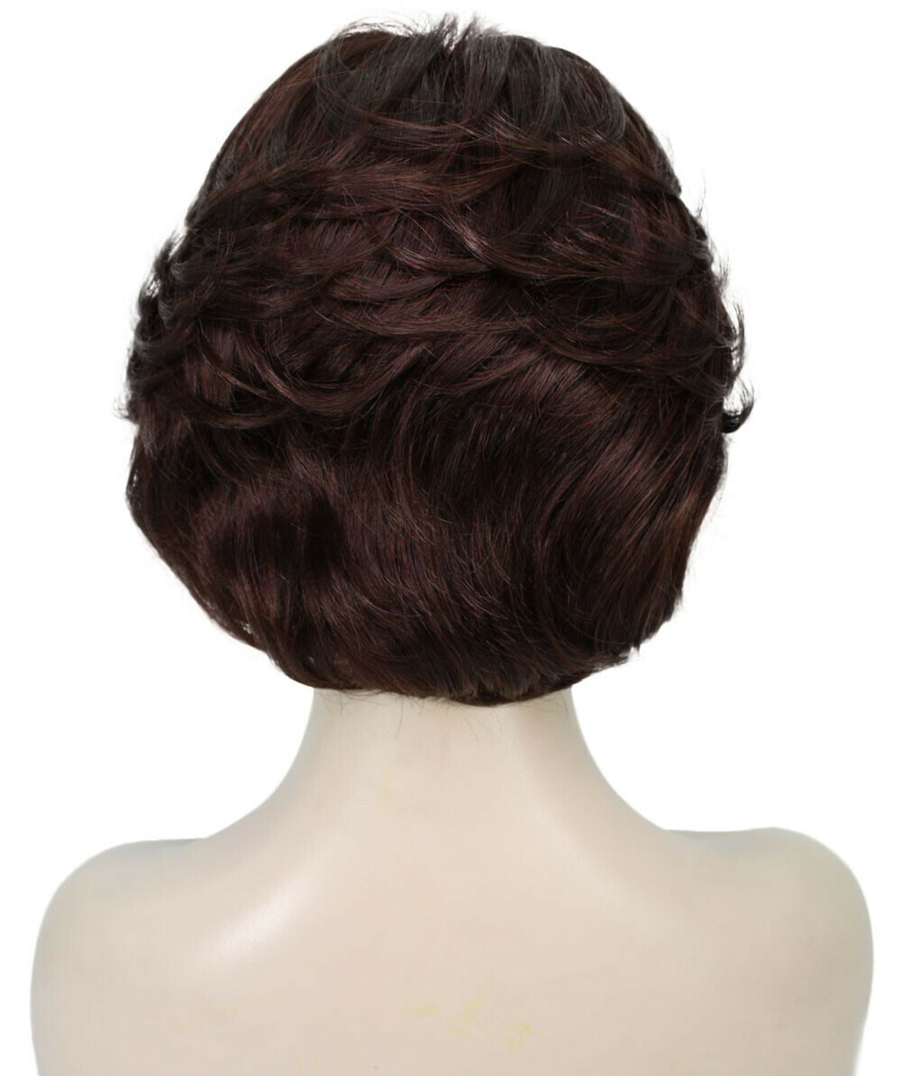 Lana – Straight Kanekalon Synthetic Fiber Full Wig, 3.25 – 6.5 in, Dark Auburn