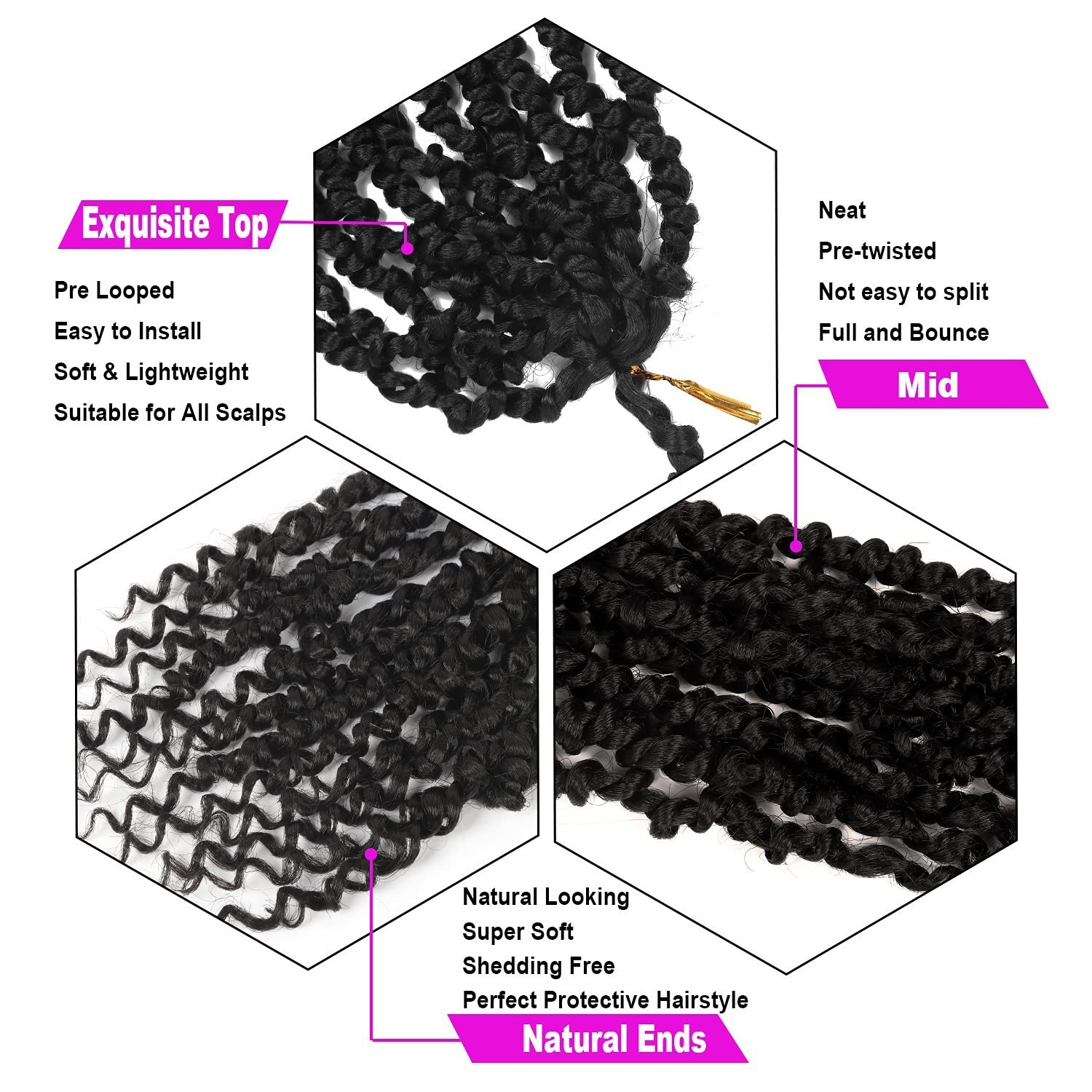 Pre-twisted Passion Twist Crochet Hair 10 Inch – Perfect for All Styling Needs