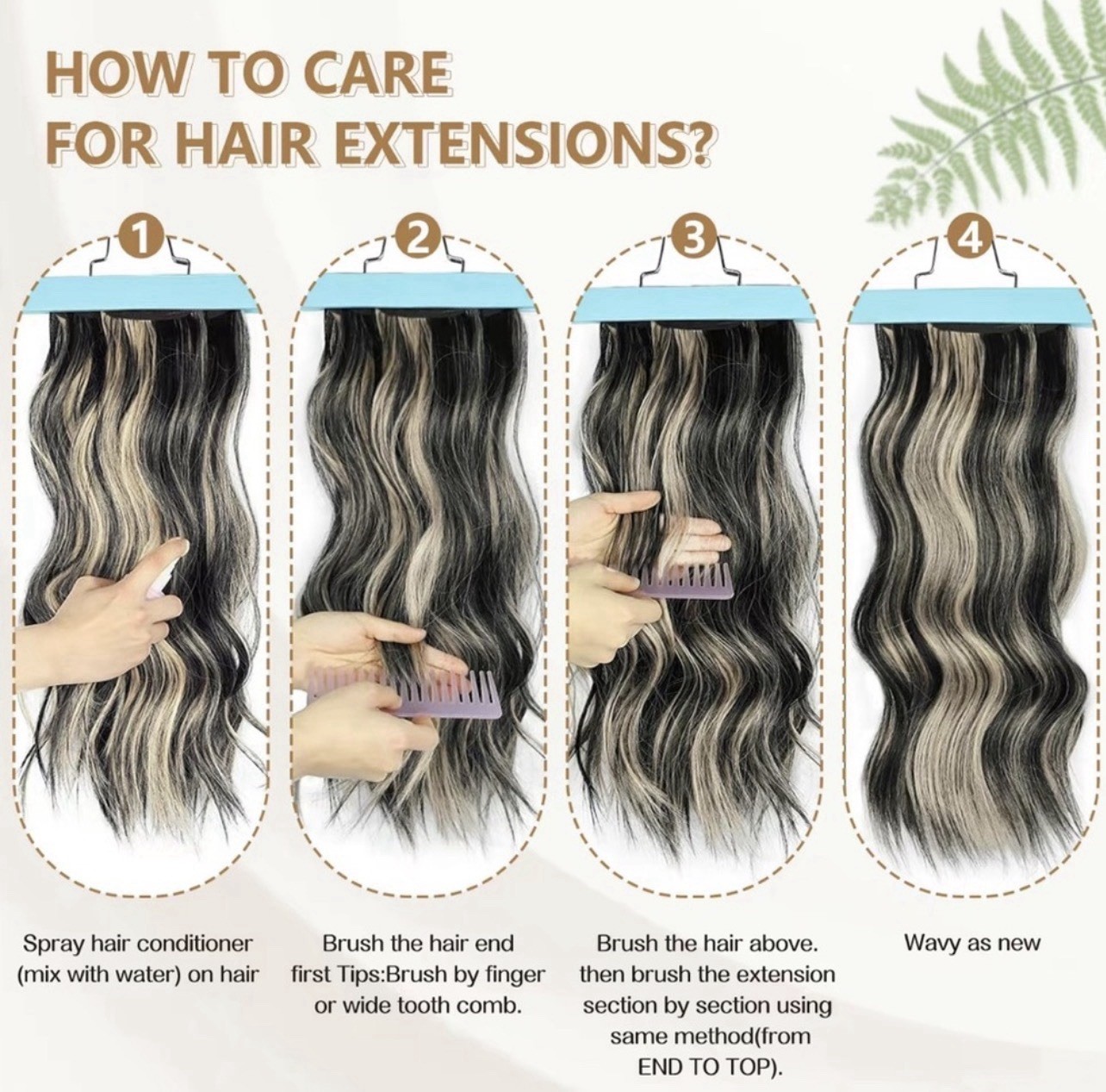 Vigorous Clip-In Synthetic Hair Extension Body Wave Black/Ash Blond 24in
