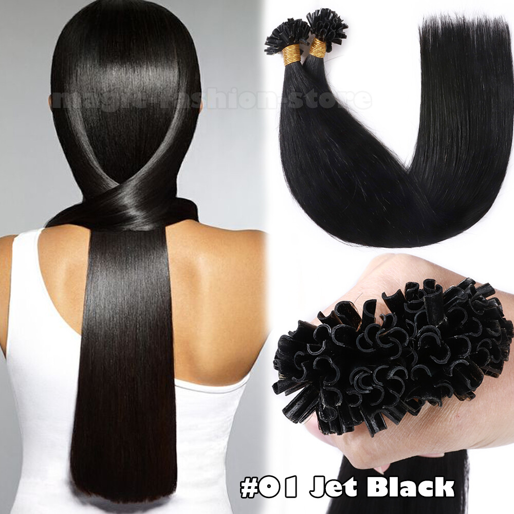 Thick Russian Flat Pre Bonded 100 Remy Human Hair Extensions Nail U Tip Keratin