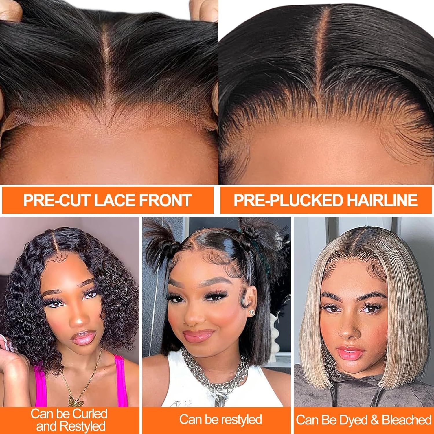 Wear and Go Glueless Bob Wigs Human Hair 4×4 Hd Lace Closure WigStraight Bob Wig