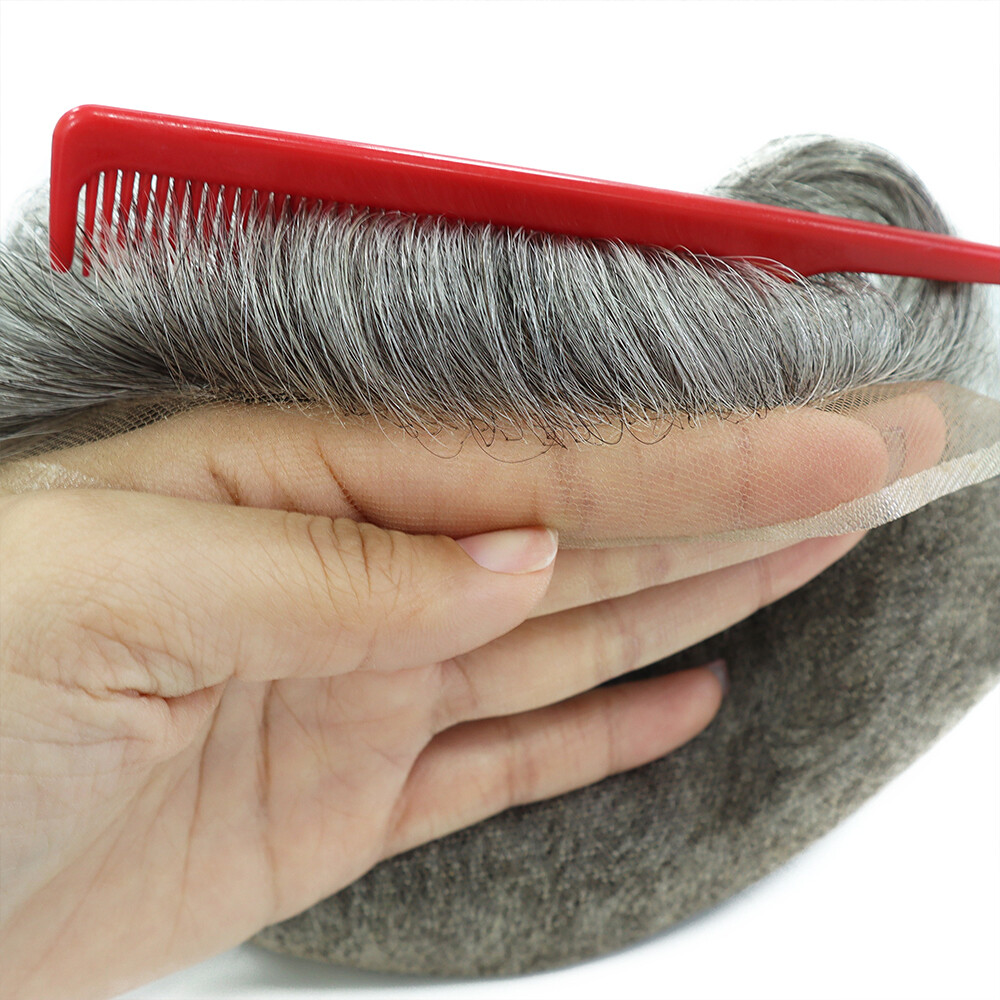 French Lace Toupee For Men Human Hair Replecement System Natural Hairpieces