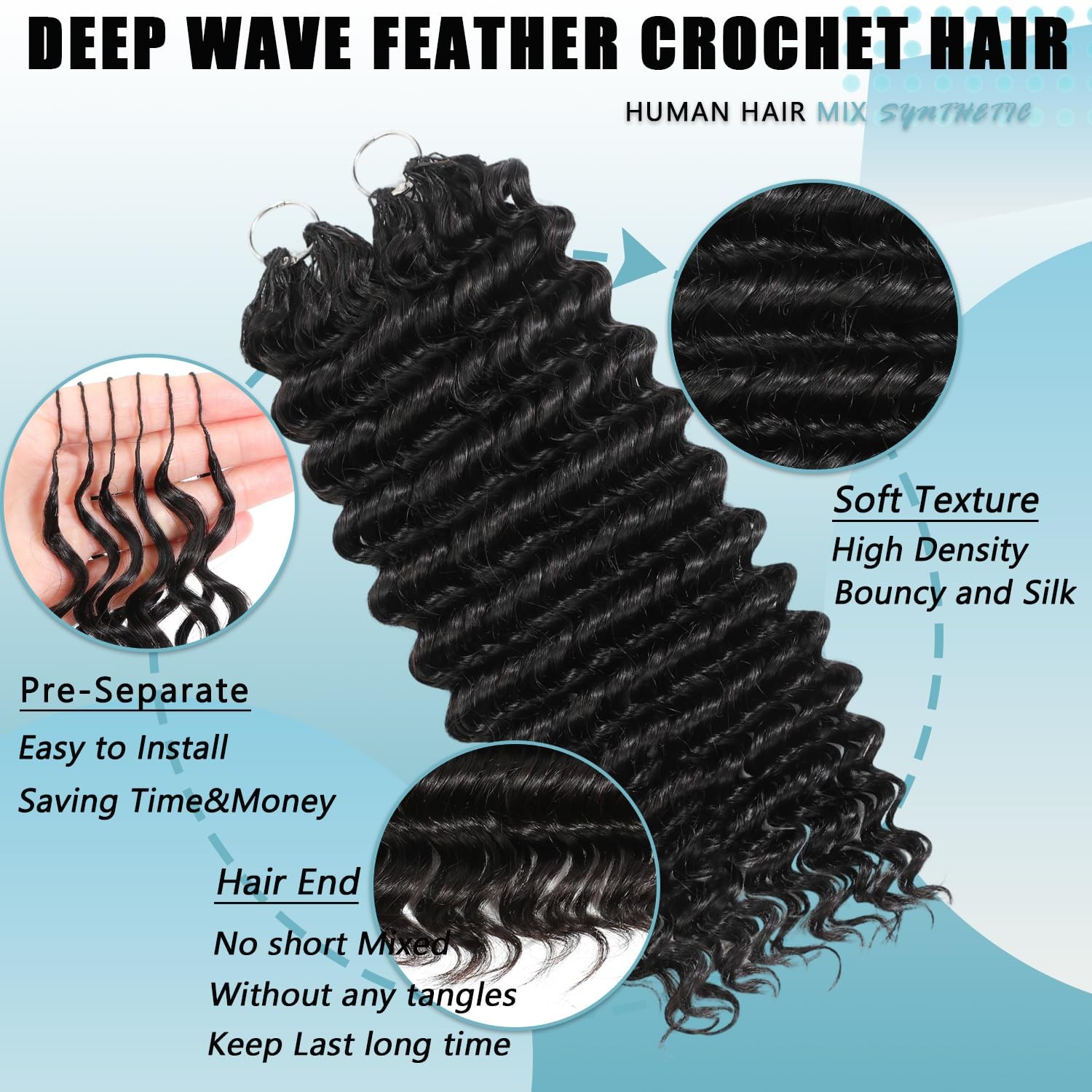 Miracle Knots Crochet Hair for Black Women 2 Packs 20 Inch 70g Pre-Separated …