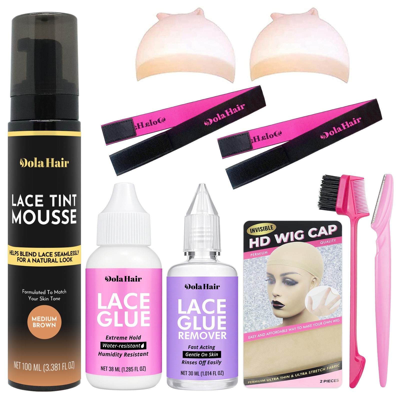 Dolahair Lace Tint Spray Mousse for Lace Front Wigs – Melting Foam, Hair Mous…