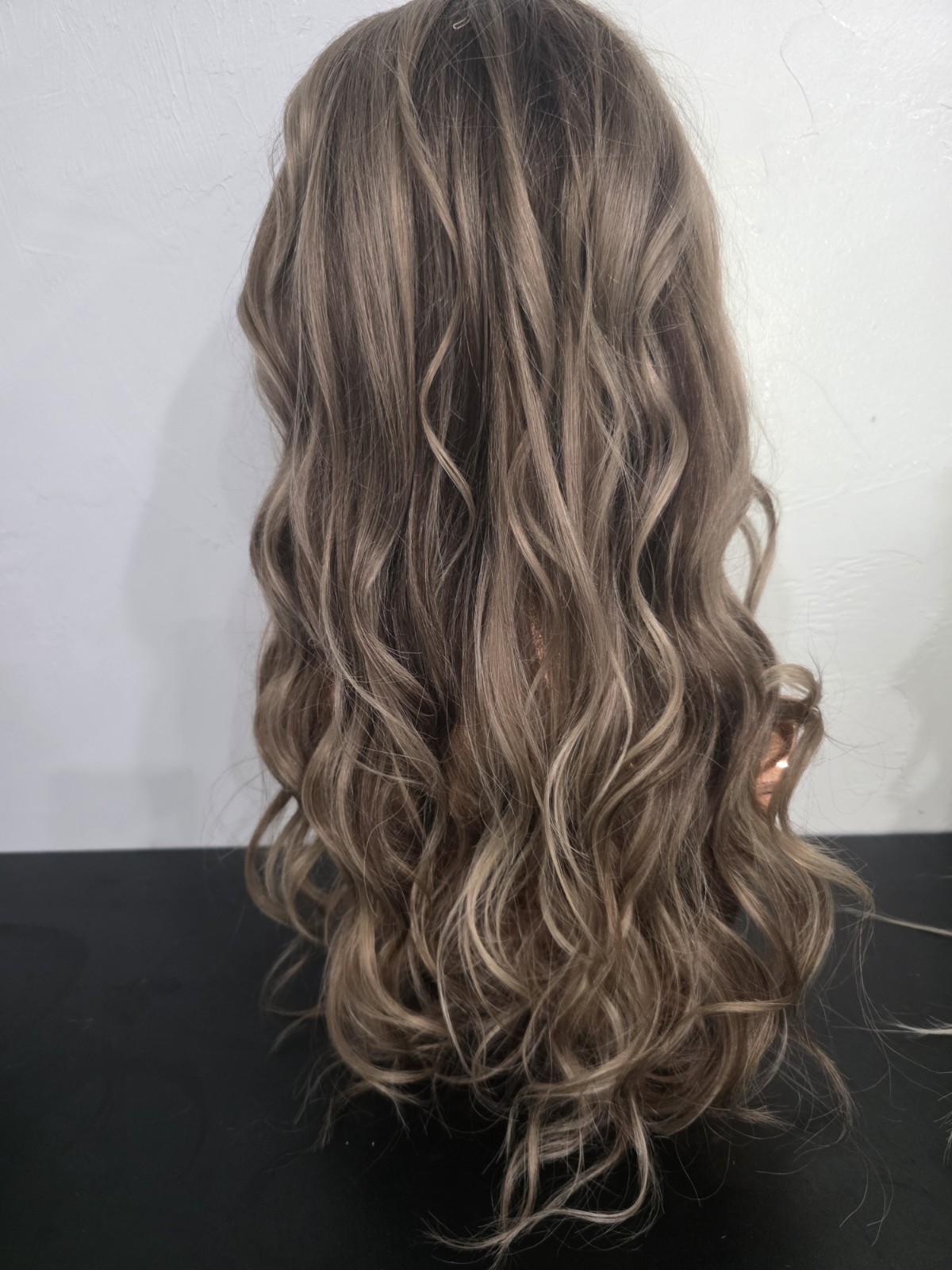 Natural 20″ blonde, custom color 100% human hair wig, glueless cap structure