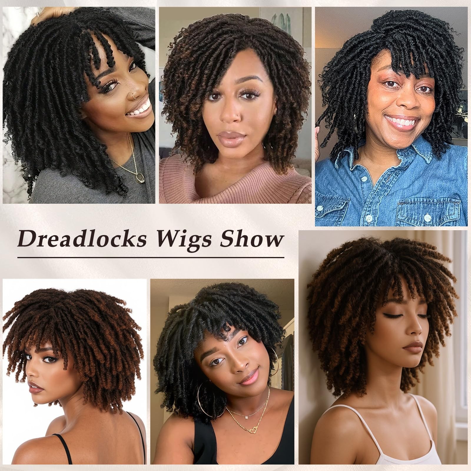 Dreadlock Wig 12 Inch Braided Wigs for Black Women & Men – Short Afro Glueless