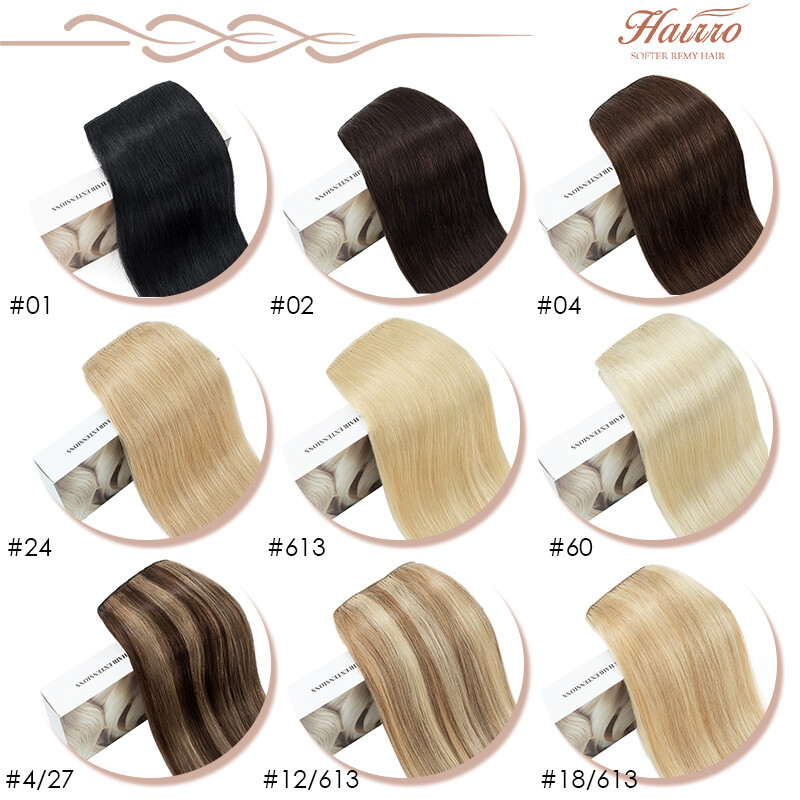 Thick Highlight Clip In 8A Remy Human Hair Extensions Double Drawn 3/4 Full Head