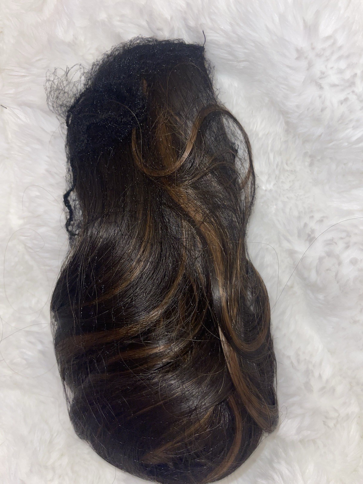 6 Piece 16 Inch Loose Body Wave Synthetic Highlighted Clip In Hair Extensions