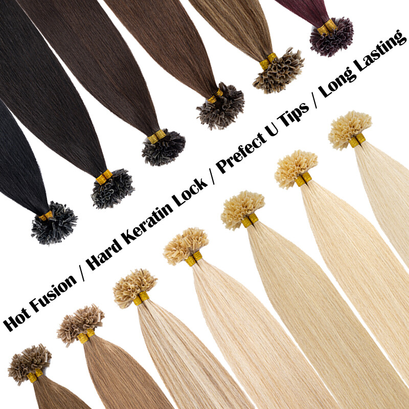 150g Full Head Thick Flat Nail U Tip Real Human Remy Hair Extensions Highlight