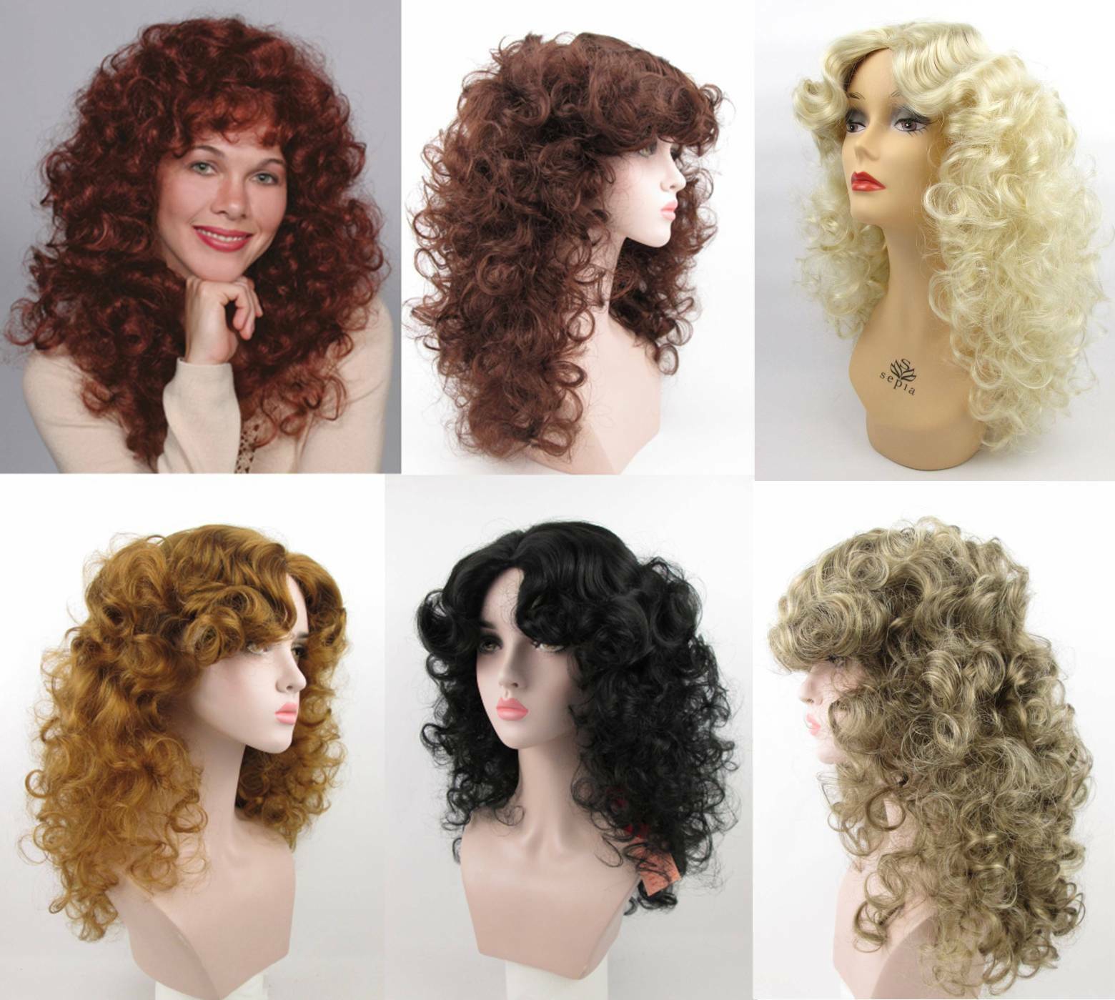80’S WOMENS LONG MEDIUM LENGTH SOFT WAVY CURLS CURLY HAIR SKIN TOP WIG DELIHLA