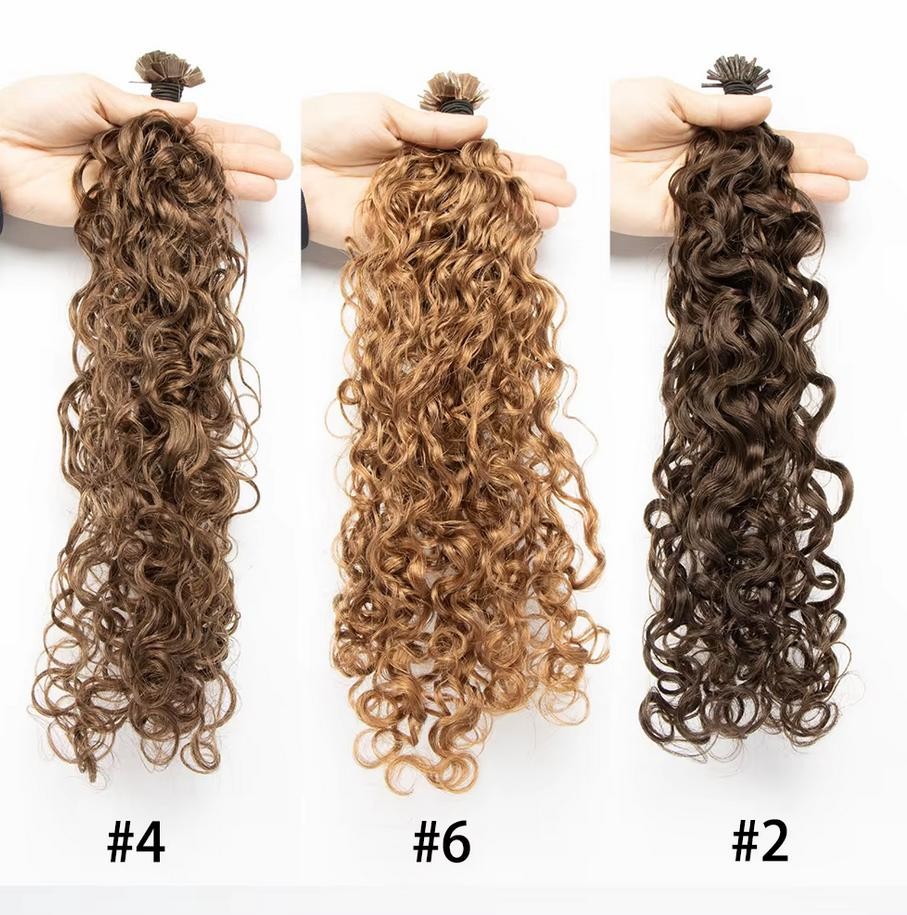PRE BONDED Flat Tip Curly Wavy Hair 100% Remy Human Hair Extensions 100g