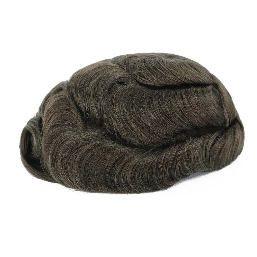Toupee For Mens Hairpiece Lace Hair System Replacement Poly Skin Around Gent Wig