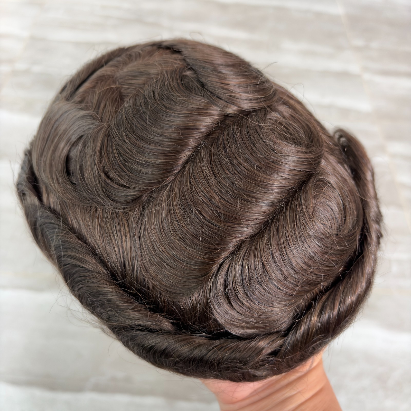 Super Natural Hairliine Toupee Breathable Base bleached knots Full French Lace