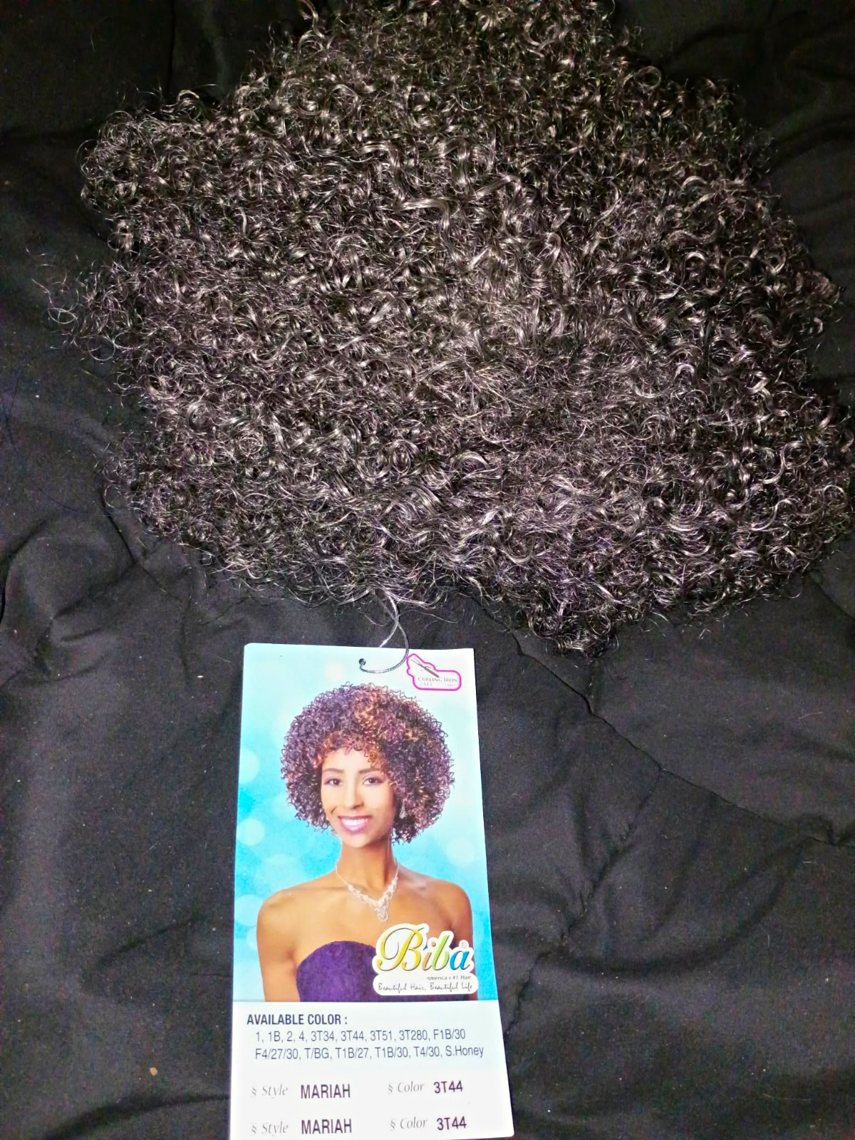 BIBA Hair Mariah Curly Black And Grey Wig Remy Quality Classic Cap One Size