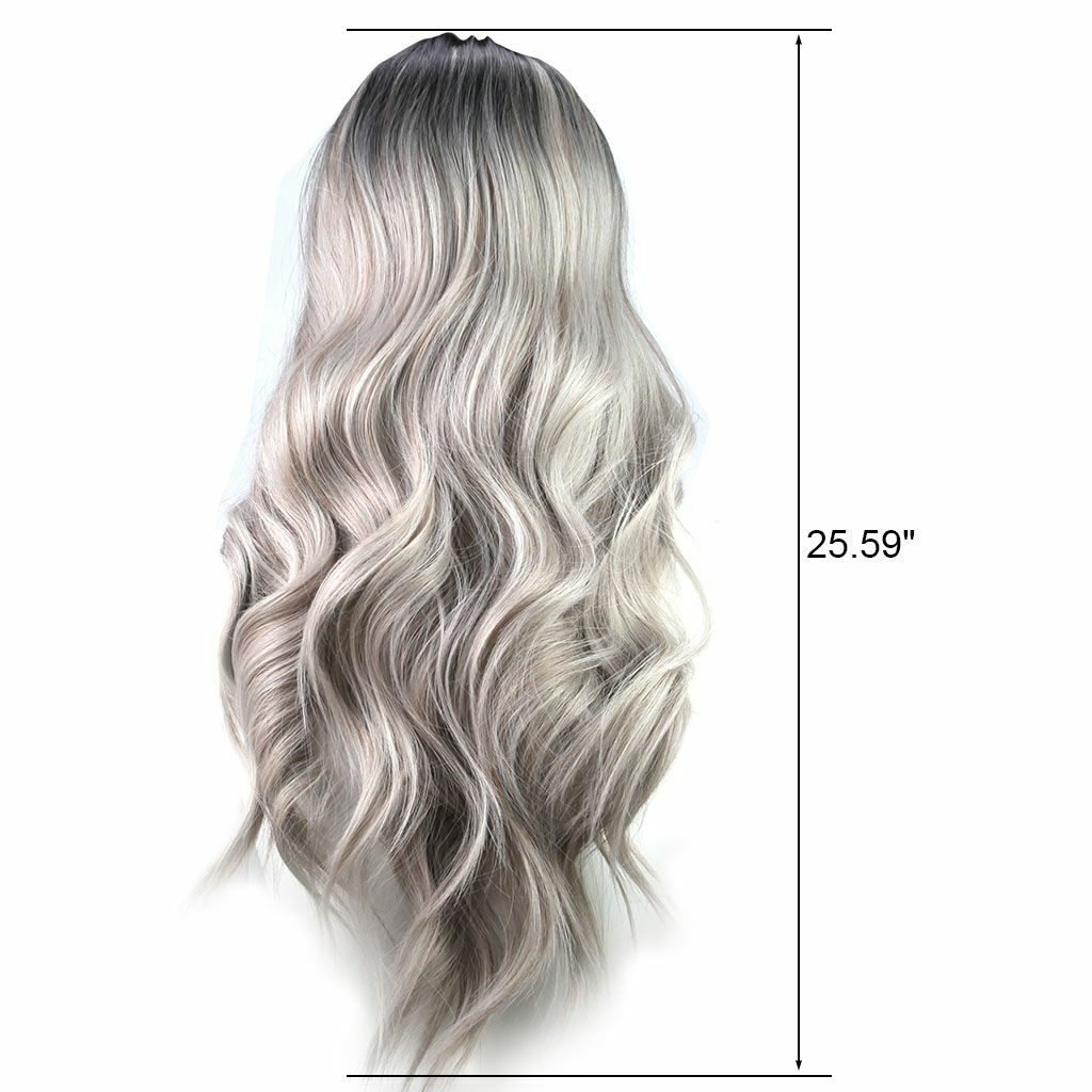 Fashion Long Curly Glueless Wigs Women Ombre Human Hair Front Charm Party Wig