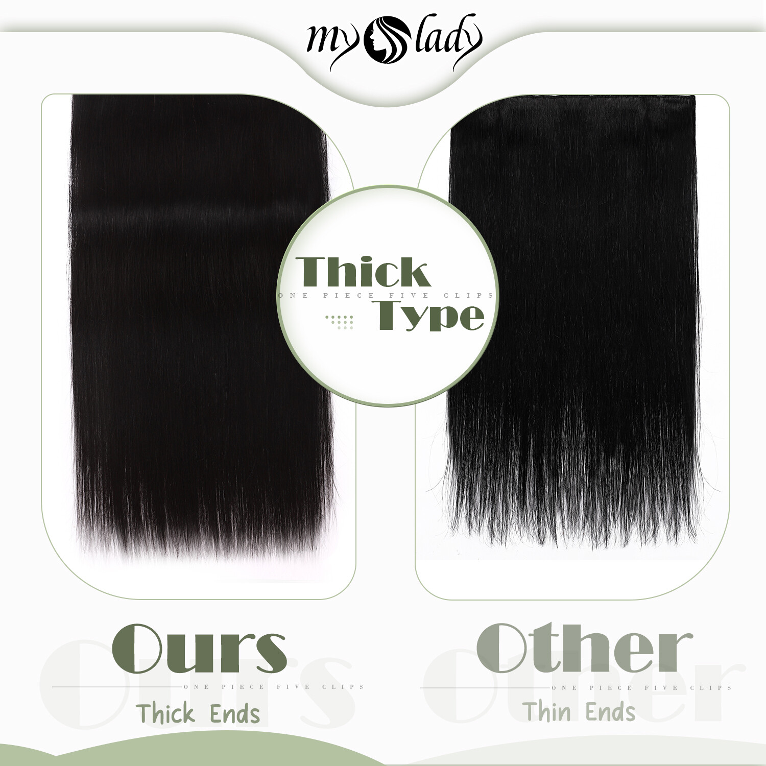 Russian Real Remy Hair One Piece Clip in Human Hair Extensions 3/4 Full Head USA