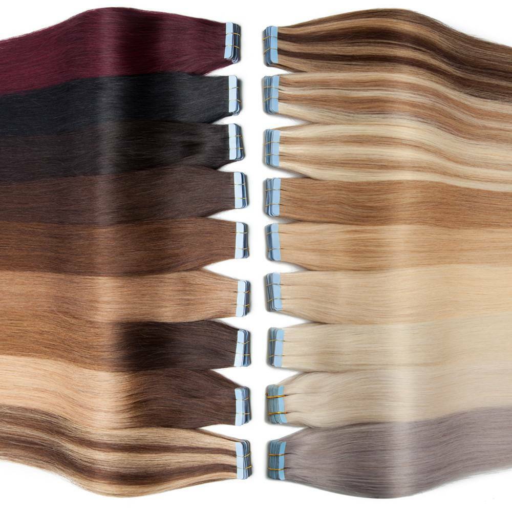 100g Thick Tape In Real Human Hair Extensions Skin Weft Full Head 40pc Xmas Gift