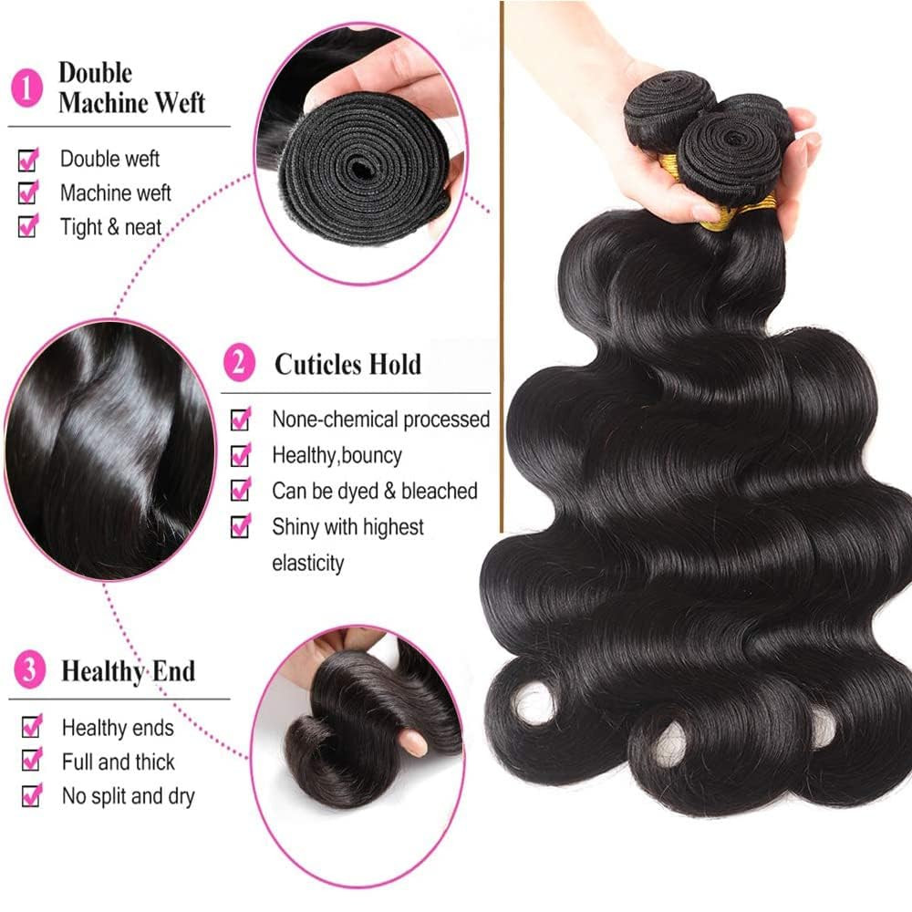 Body Wave Bundles Human Hair 18 20 22 Inch 10A Brazilian Body Wave Human Hair Bu
