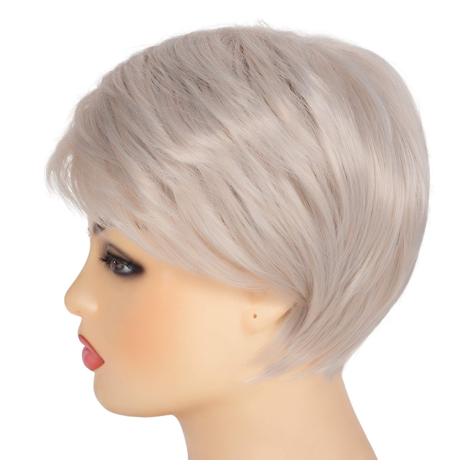 Swiking Short Pixie Cut Blonde Mix Grey Wigs for 1 Count (Pack of 1),
