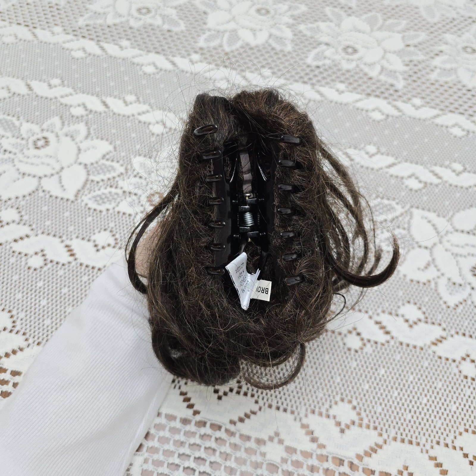 Japanese Synthetic Hair Claw Clip Short Messy Ponytail Dark Brown Hairpiece