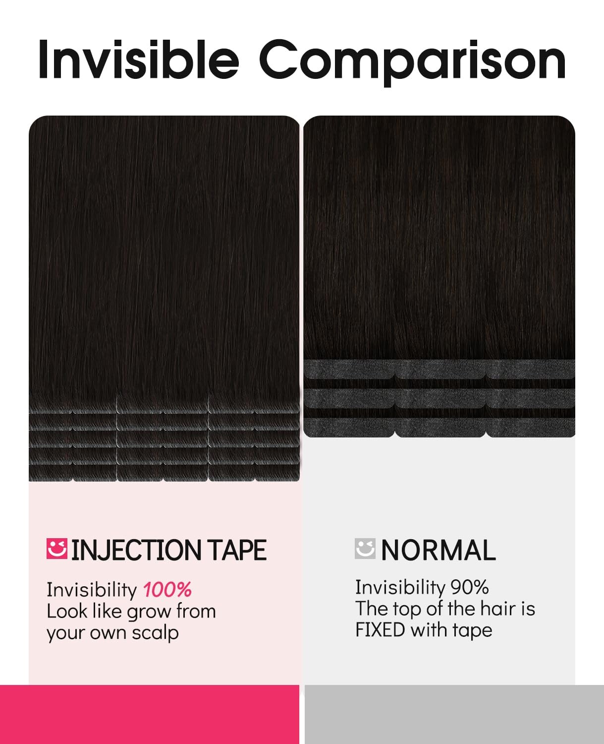 Youngsmile Injection Tape In Hair Extensions Human Hair 2 Dark Brown Invisi