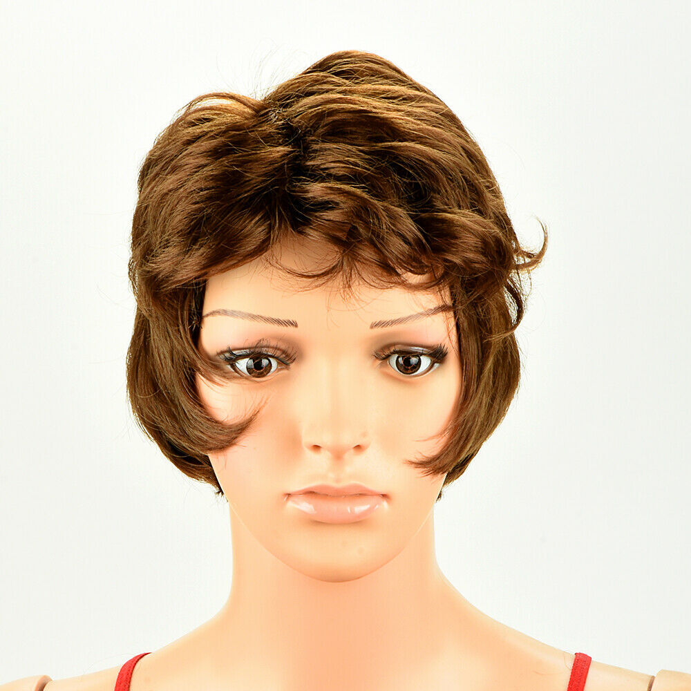 Women Lady Curly Wavy Short Synthetic Hair Wigs Costume Golden Gold Brown Wig US
