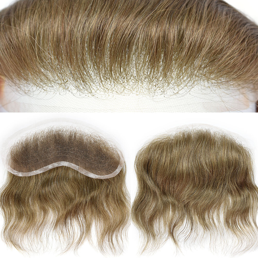 All French Lace Mens Frontal Hairpiece for Receding Hairline Natural Human Hair