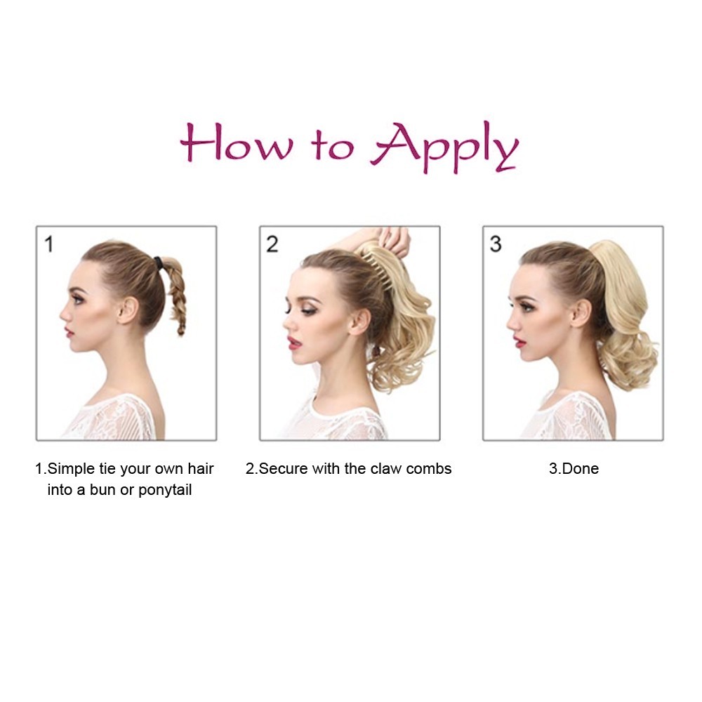 Thick Jaw Claw Clip In Ponytail Curly Wavy Hair Extensions Natural As Human Hair