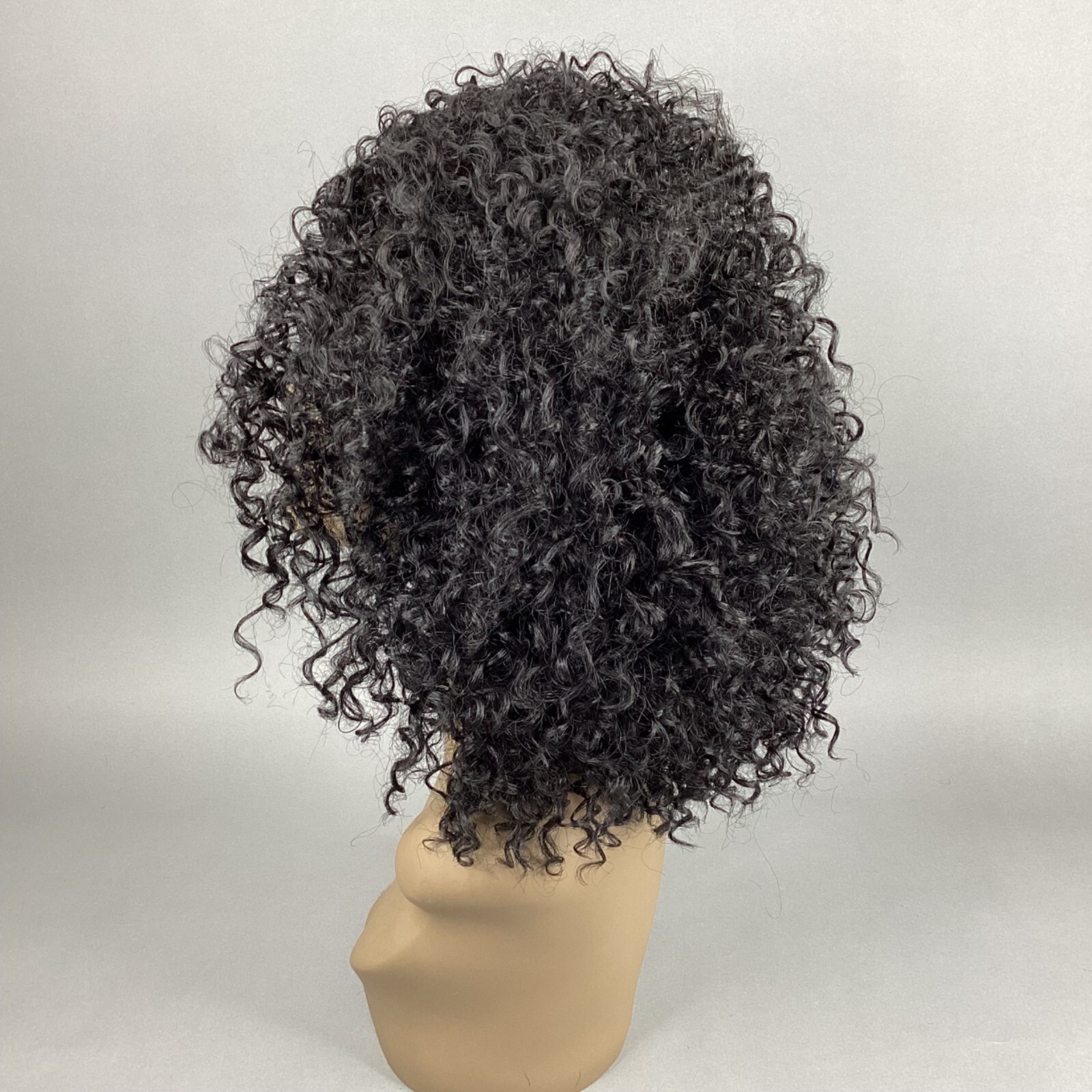 Anika 1B Off Black Big Fluffy curly Afro Wig Classic Cap Synthetic Adjustable