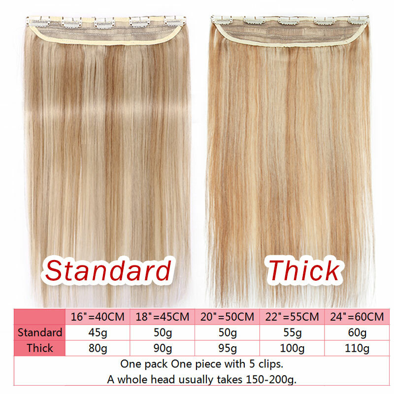 8-24″ Clip in Real Remy One Piece 100% Human Hair Extensions Full Head Hairpiece