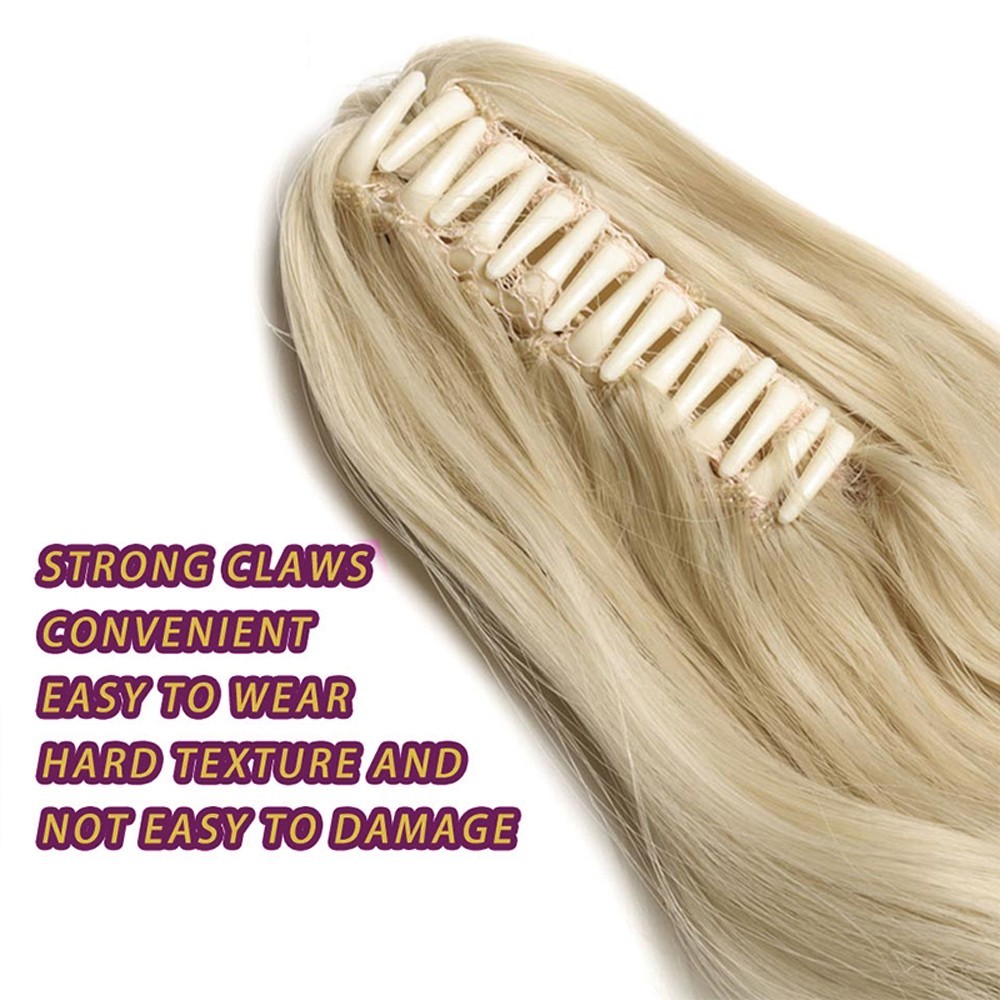 Thick Jaw Claw Clip In Ponytail Curly Wavy Hair Extensions Natural As Human Hair