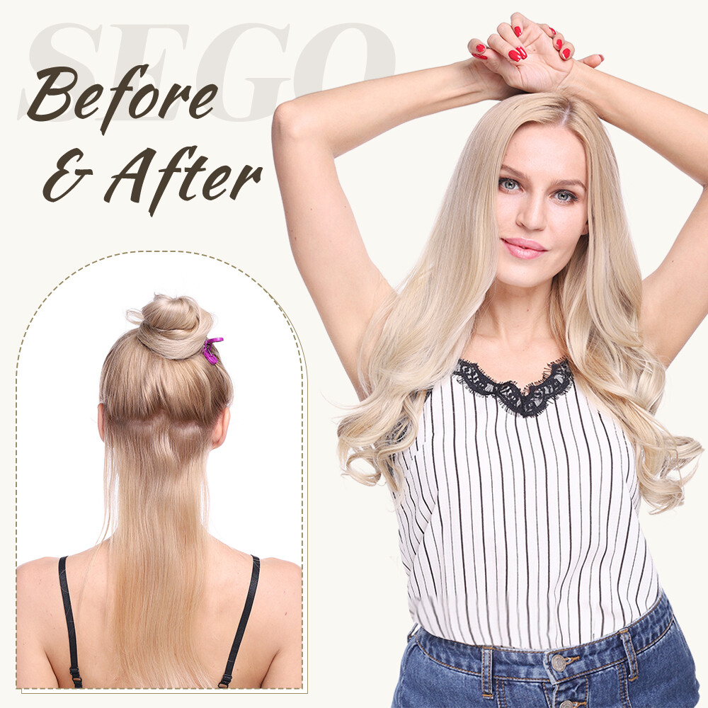 CLEARANCE 1PC Clip In On THICK Hair Extensions 3/4 Full Head AS Human Long Wavy
