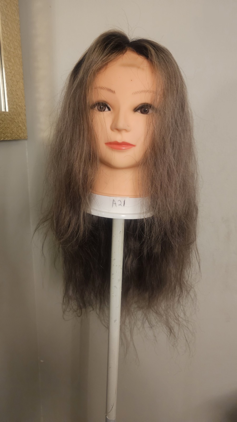 High Quality regular Top 22 to 24″ grey curly 100% Virgin Human Hair Lace Wig
