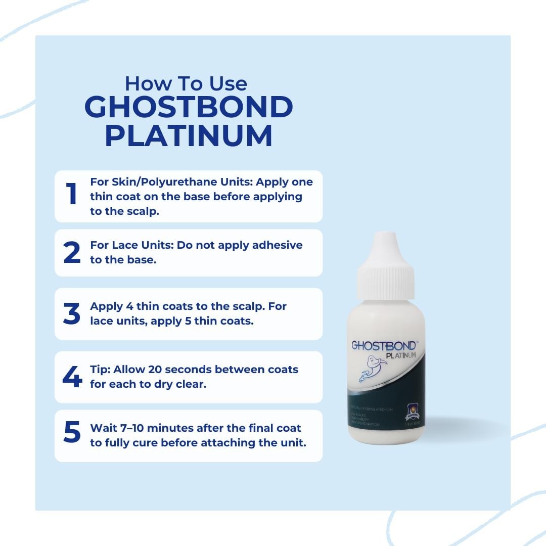 GHOSTBOND Platinum 1.3oz Water-Resistant Wig Glue – Strong Hold for Extreme Heat