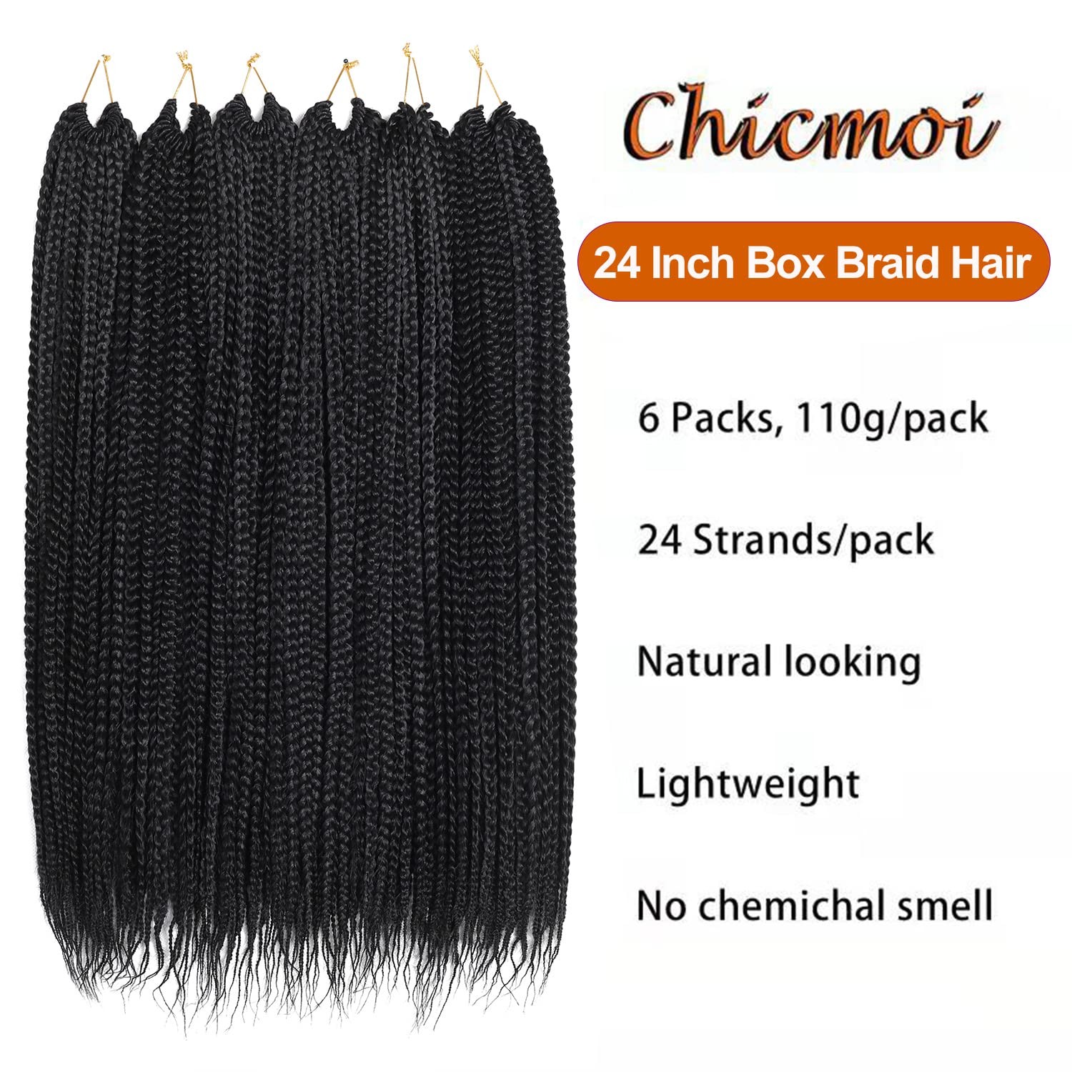 Box Braid Crochet Hair 24 Inch Crochet Braids 144 Strands Crochet Box Braids …