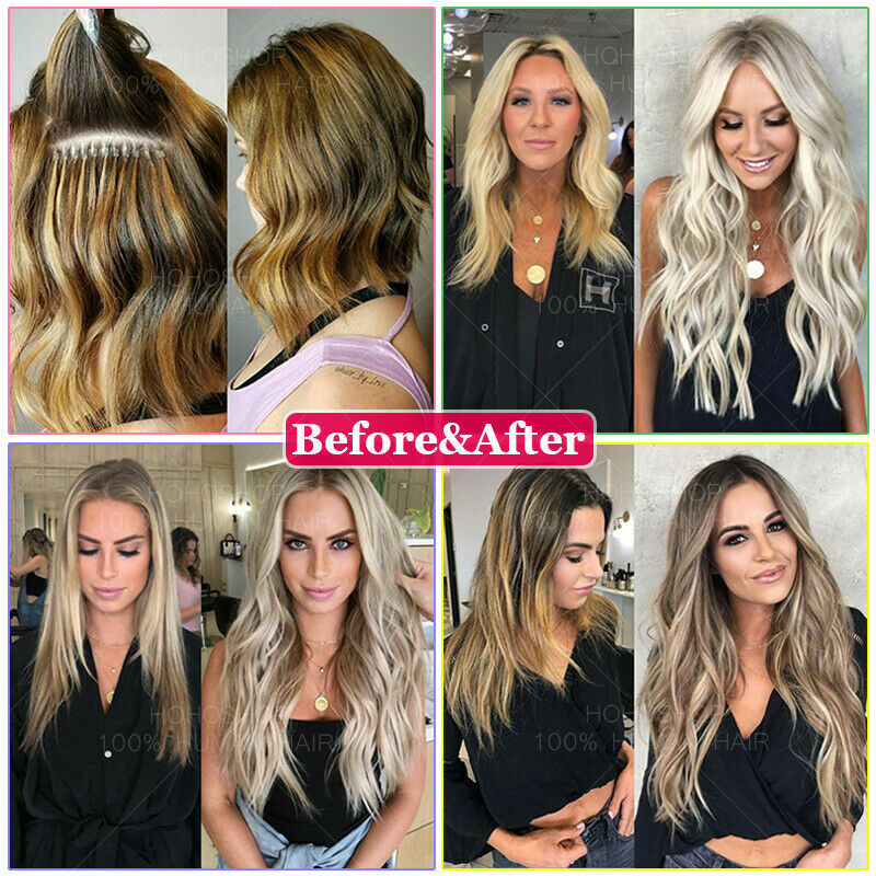 100G Thick U Tip Nail Tip Extensions Pre Bonded Keratin Human Hair Extensions US