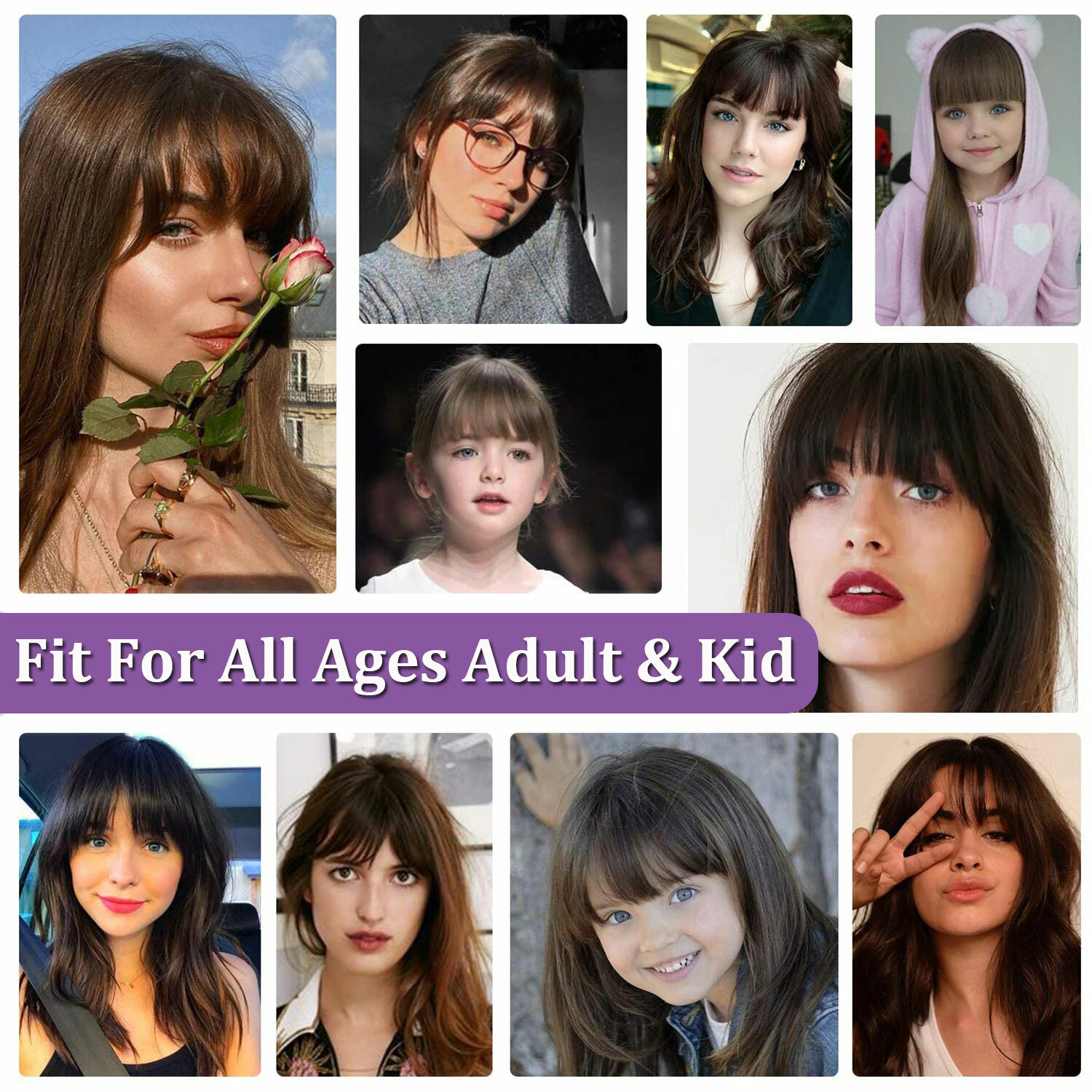 Clip In 100% Thin Thick Fringe Bangs Remy Human Hair Hairpiece Topper For Women
