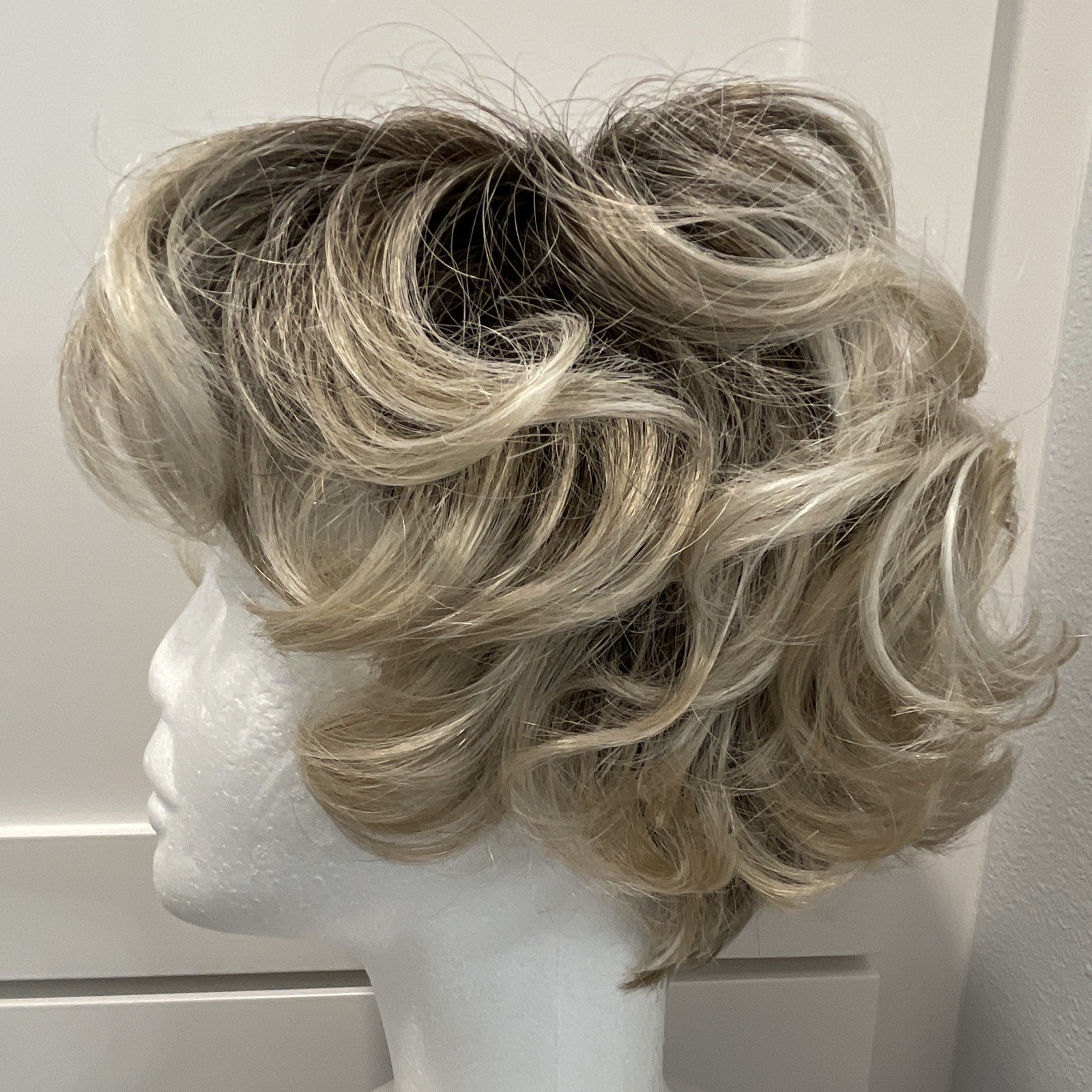 Envy by Alan Eaton Carrisa Synthetic Layered Bob Wig Classic Cap Platinum Root