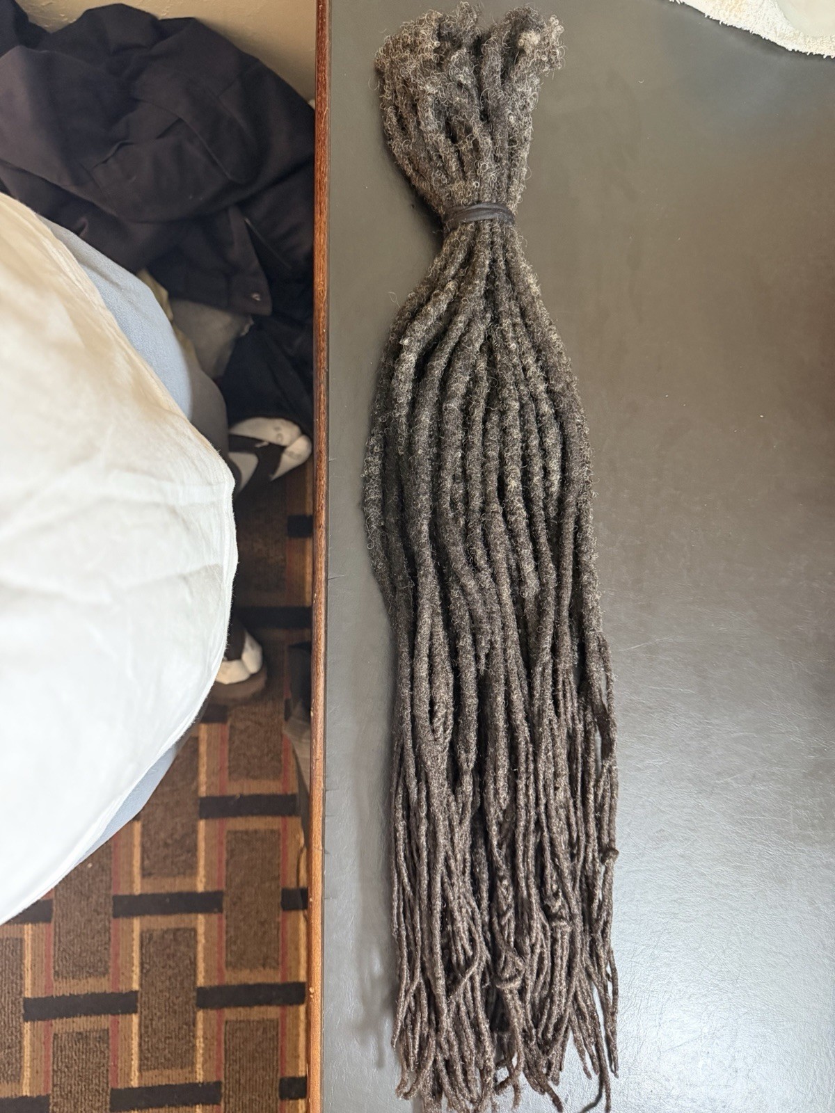 Gray Human Hair Dreadlocks Extension Sew-In 21-30 in Unisex Adult