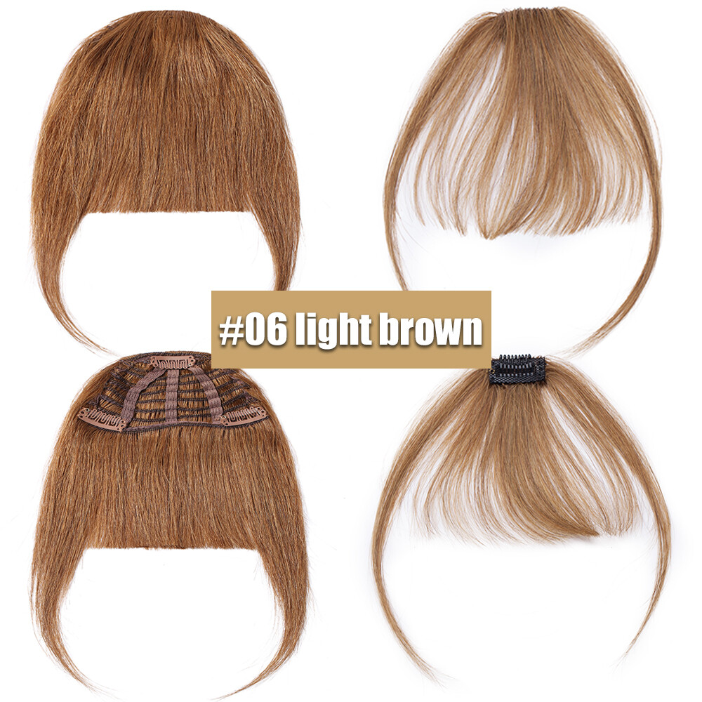 Real 100% Human Hair Bangs Extensions Clip In Thick Fringed Hairpiece Neat Front