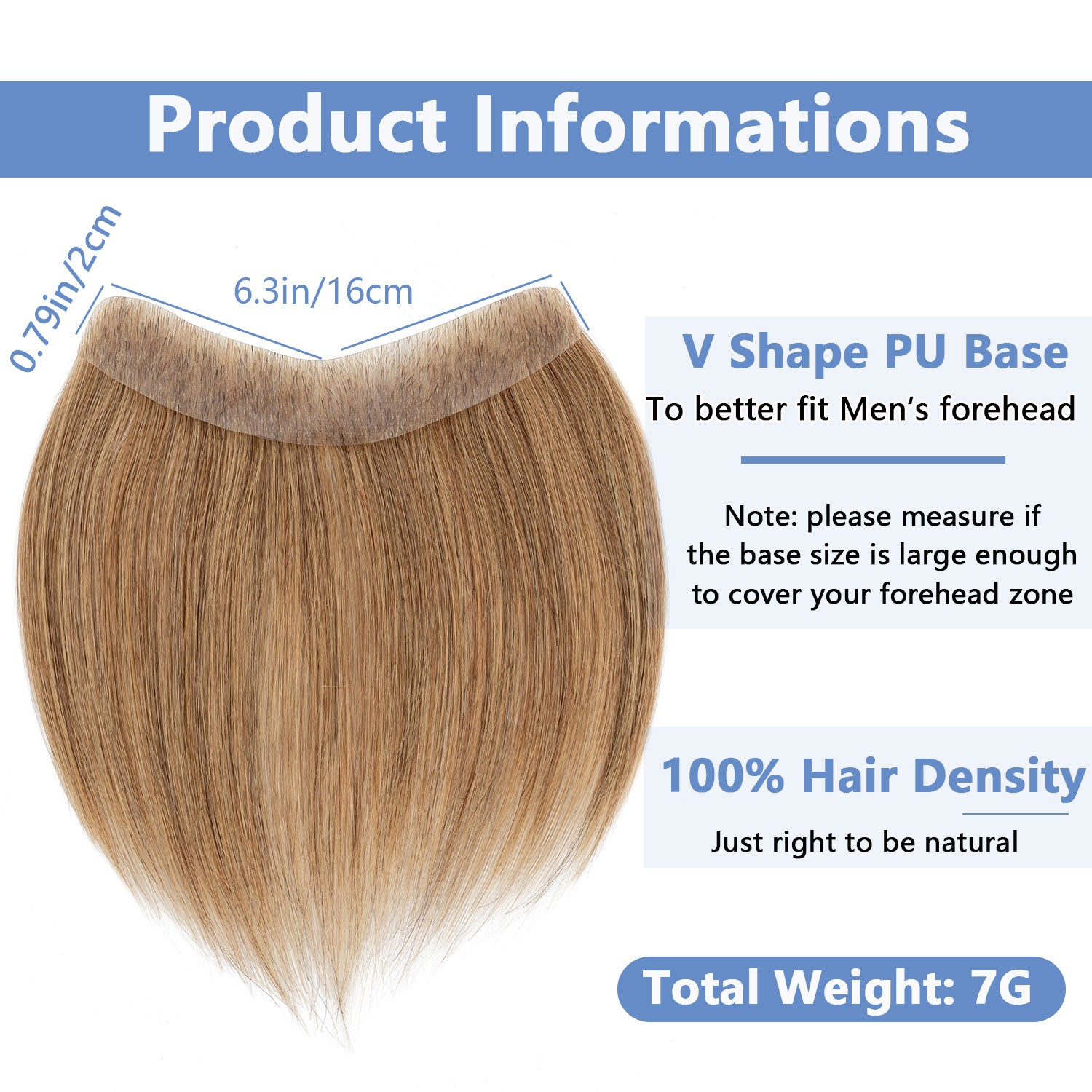 100% Human Hair Replacement System Thin PU Skin Toupee Wig Hairpiece Women Men M