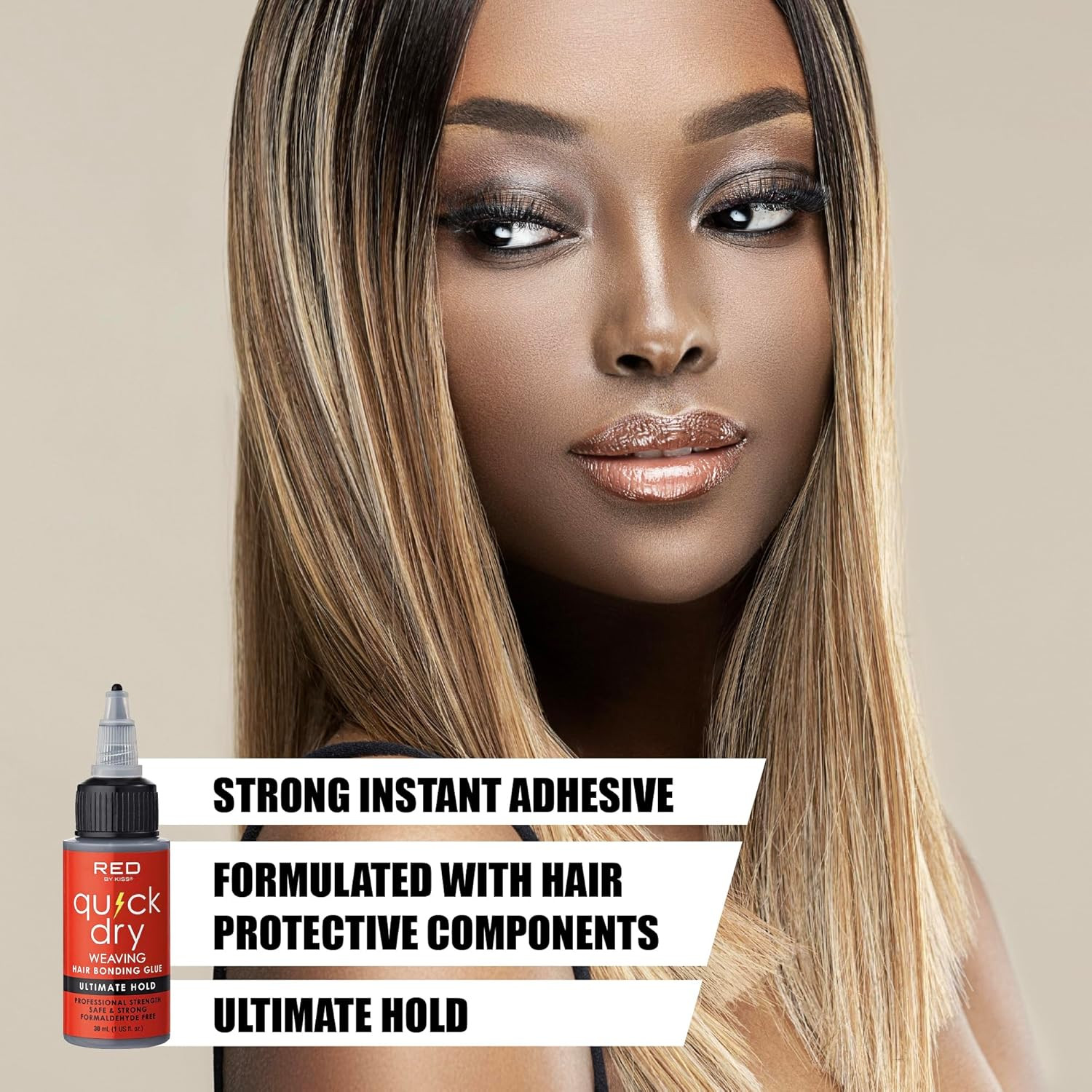 Quick Dry Hair Bonding Glue, Professional Strong & Long-Lasting Weave Adhesive,