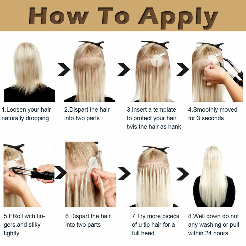 Nail U Tip Pre Bonded 100% Human Remy Hair Extensions 200strands Thick Highlight