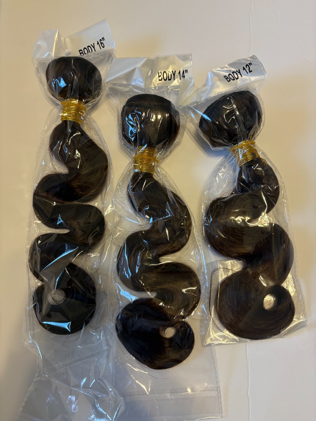 100G Thick Brazilian Black Human Hair Body Wave 1-3 Bundles Extensions Full Head